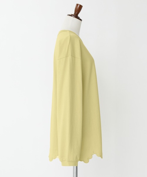 n'OrLABEL（ノアールレーベル）の「『裾スカラップカットソー』（Tシャツ/カットソー・レディース・イエロー/オフホワイト/ブラック・1/2）」の7枚目の写真