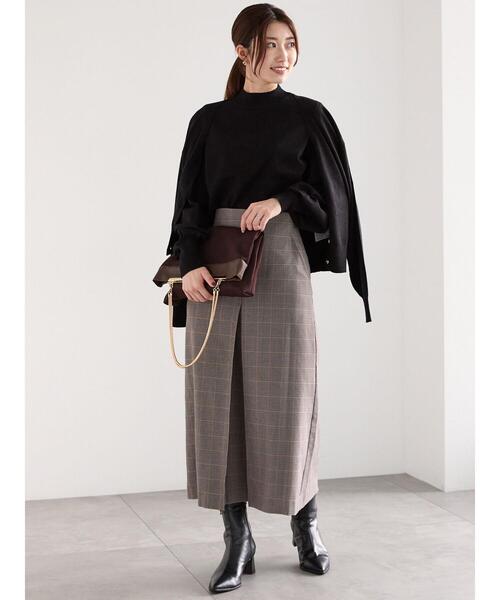 Te chichi（テチチ）の「ボックスタックチェックトラペーズスカート（スカート・レディース・ブラック/ブラウン/グレー・S/M）」の8枚目の写真