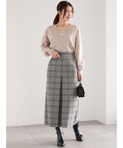 Te chichi（テチチ）の「ボックスタックチェックトラペーズスカート（スカート・レディース・ブラック/ブラウン/グレー・S/M）」の14枚目の写真