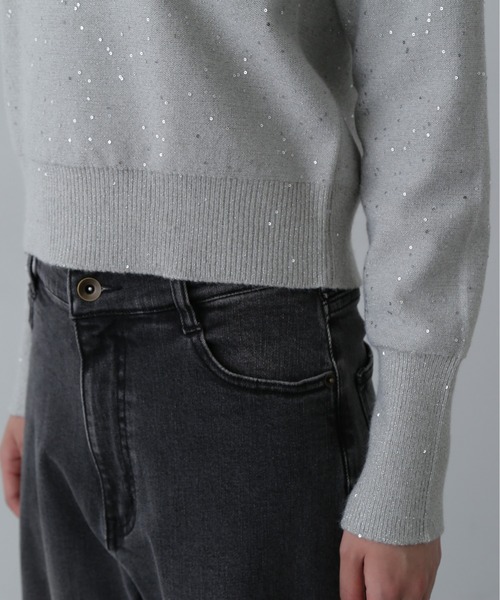 N.(N. Natural Beauty Basic)(エヌエヌナチュラルビューティーベーシック)の「◆スパンコールニット(ニット/セーター・レディース・イエロー/ブラウン/オフホワイト/グレー・MEDIUM)」の15枚目の写真