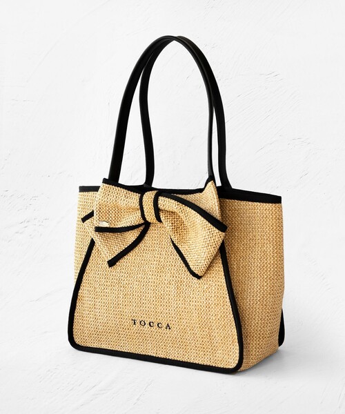 TOCCA トートバッグ かご バスケット TOCCA かごバッグ RIBBON BASKET リボン バスケット ブラック