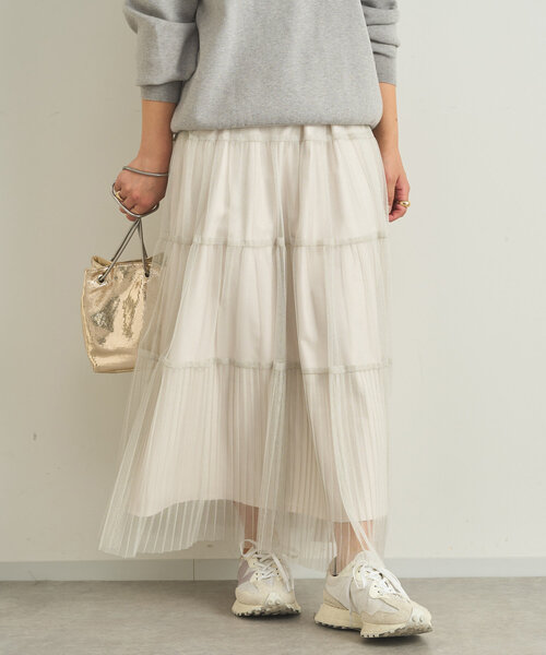【セール】ラメティアードスカート（スカート）｜un dix cors（アンディコール）