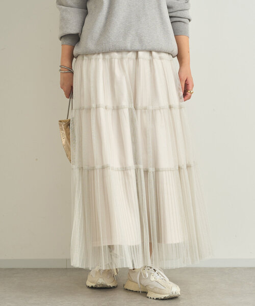 【セール】ラメティアードスカート（スカート）｜un dix cors（アンディコール）