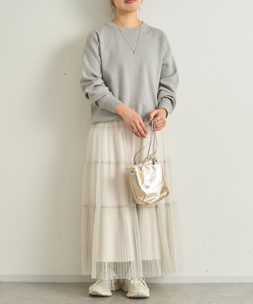 【セール】ラメティアードスカート（スカート）｜un dix cors（アンディコール）