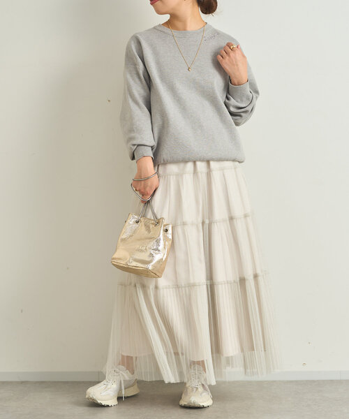 【セール】ラメティアードスカート（スカート）｜un dix cors（アンディコール）