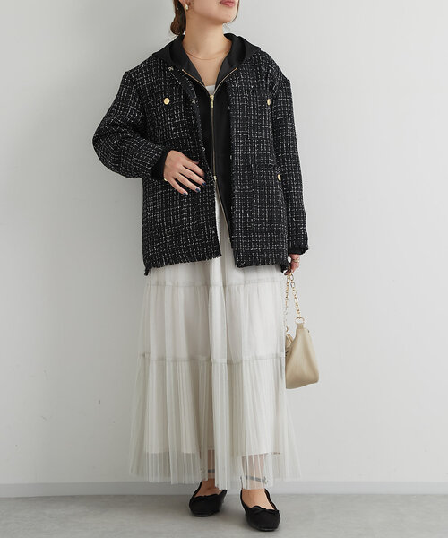 【セール】ラメティアードスカート（スカート）｜un dix cors（アンディコール）