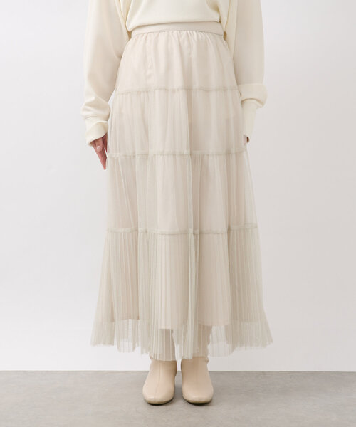 【セール】ラメティアードスカート（スカート）｜un dix cors（アンディコール）