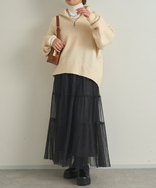 【セール】ラメティアードスカート（スカート）｜un dix cors（アンディコール）