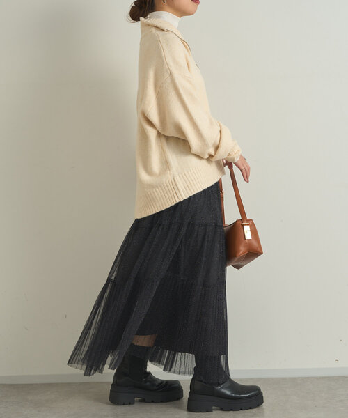 【セール】ラメティアードスカート（スカート）｜un dix cors（アンディコール）