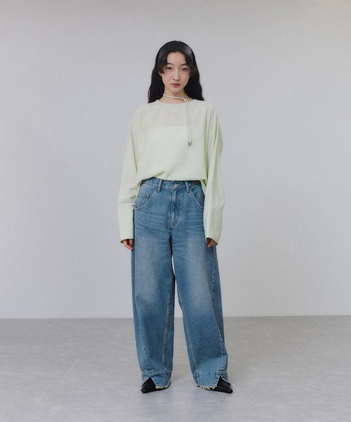 サステナブル】・【新色追加】ルーズフィットアジャストデニム（デニム