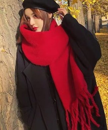 最終値下げ❗️HERMÈS-PARIS 赤 マフラー フリンジ付き レディースファッション｜ファッション雑貨｜マフラー｜エルメス