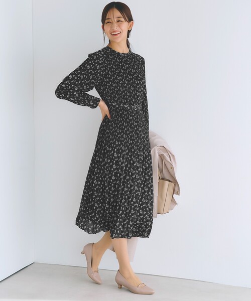 grove(グローブ)の「◆プリーツナローフレアワンピース(ワンピース・レディース・ネイビー/ブルー系/ブラック系・03/02/01/05/04)」の1枚目の写真