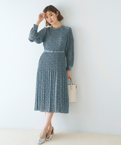 grove(グローブ)の「◆プリーツナローフレアワンピース(ワンピース・レディース・ネイビー/ブルー系/ブラック系・03/02/01/05/04)」の3枚目の写真