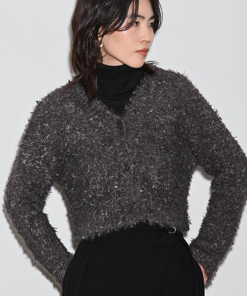 GALLEST（ギャレスト）の「フェザーヤーンカーディガン（カーディガン/ボレロ・レディース・ダークグレー/グリーン/オフホワイト・38）」の14枚目の写真