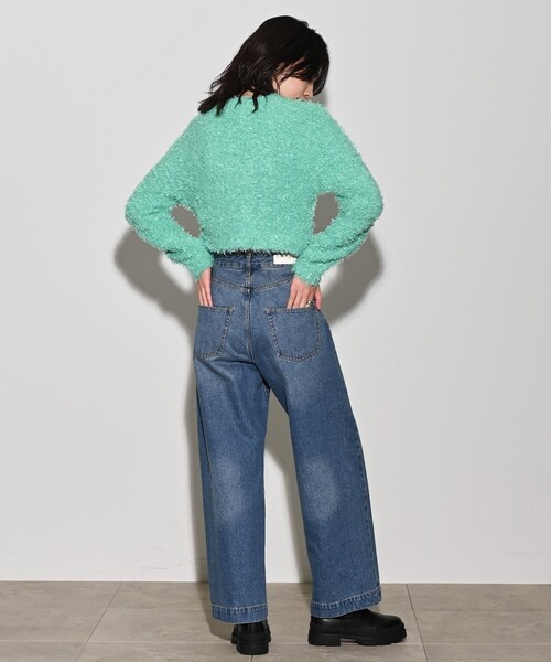 GALLEST（ギャレスト）の「フェザーヤーンカーディガン（カーディガン/ボレロ・レディース・ダークグレー/グリーン/オフホワイト・38）」の8枚目の写真