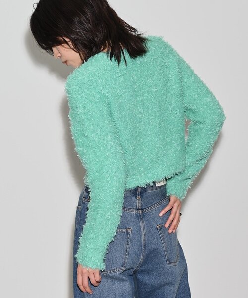 GALLEST（ギャレスト）の「フェザーヤーンカーディガン（カーディガン/ボレロ・レディース・ダークグレー/グリーン/オフホワイト・38）」の7枚目の写真