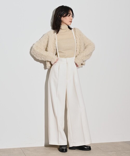 GALLEST（ギャレスト）の「フェザーヤーンカーディガン（カーディガン/ボレロ・レディース・ダークグレー/グリーン/オフホワイト・38）」の6枚目の写真