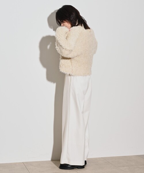 GALLEST（ギャレスト）の「フェザーヤーンカーディガン（カーディガン/ボレロ・レディース・ダークグレー/グリーン/オフホワイト・38）」の4枚目の写真