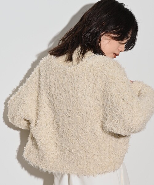 GALLEST（ギャレスト）の「フェザーヤーンカーディガン（カーディガン/ボレロ・レディース・ダークグレー/グリーン/オフホワイト・38）」の22枚目の写真