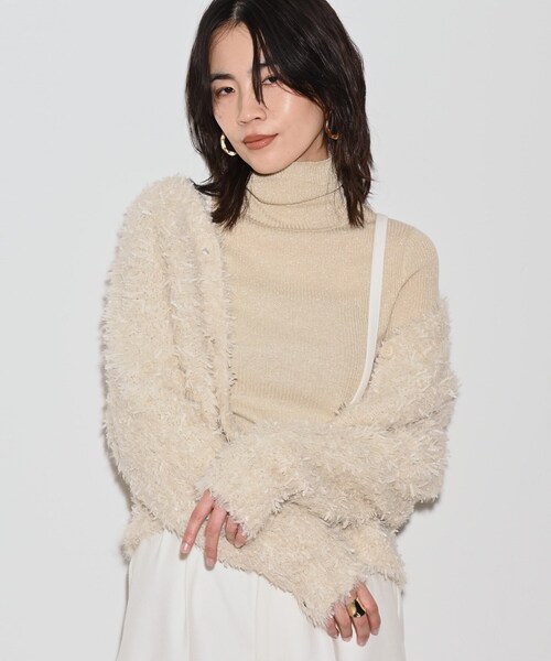 GALLEST（ギャレスト）の「フェザーヤーンカーディガン（カーディガン/ボレロ・レディース・ダークグレー/グリーン/オフホワイト・38）」の20枚目の写真