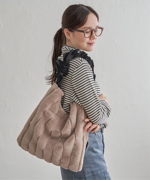 LBC（エルビーシー）の「フリルハンドルエコファートートバッグ（ショルダーバッグ・レディース・ベージュ/ブルー/グレー・FREE）」の6枚目の写真