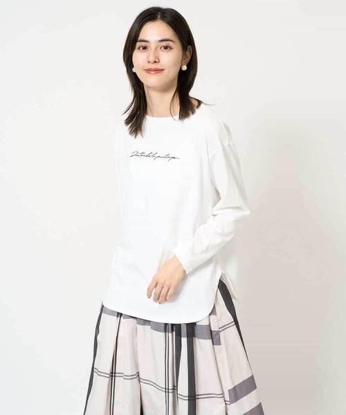 a.v.v(アーヴェヴェ)の「ハンドレター調ロゴ刺繍ロンT(Tシャツ/カットソー・レディース・グレー系その他/ホワイト・34/36/38/40/42)」の9枚目の写真