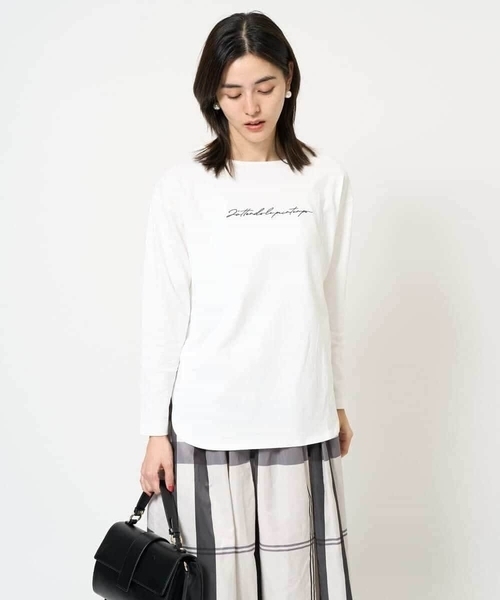a.v.v(アーヴェヴェ)の「ハンドレター調ロゴ刺繍ロンT(Tシャツ/カットソー・レディース・グレー系その他/ホワイト・34/36/38/40/42)」の10枚目の写真