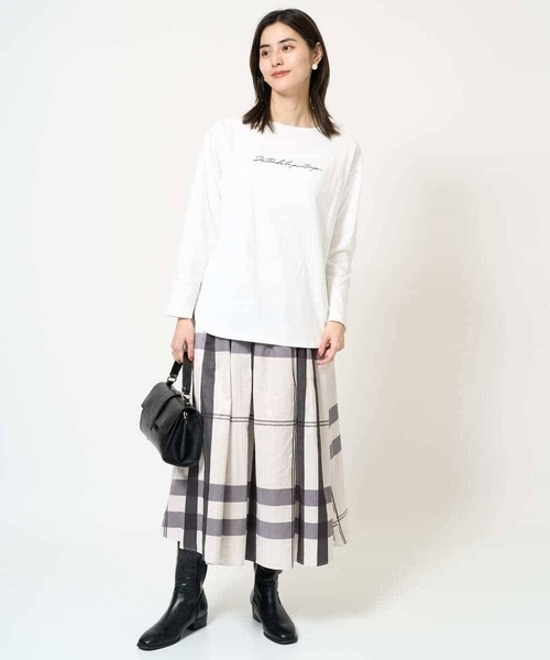a.v.v(アーヴェヴェ)の「ハンドレター調ロゴ刺繍ロンT(Tシャツ/カットソー・レディース・グレー系その他/ホワイト・34/36/38/40/42)」の14枚目の写真