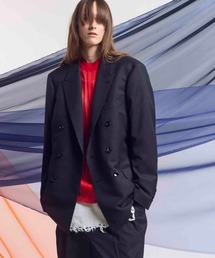 《UNISEX》【Italian Dead Stock Fabric】Dress-Fit Peaked Lapel Double Tailored Jacket/ドレスフィットピークドラペルダブルテーラードジャケット【MAISON SPECIAL/メゾンスペシャル】