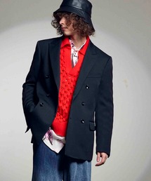 《UNISEX》【Italian Dead Stock Fabric】Dress-Fit Peaked Lapel Double Tailored Jacket/ドレスフィットピークドラペルダブルテーラードジャケット【MAISON SPECIAL/メゾンスペシャル】