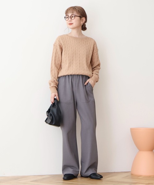 AMERICAN HOLIC（アメリカンホリック）の「バイパチケーブルニットプルオーバー（ニット/セーター・レディース・グレー系その他/アイボリー/ブルー/レッド/モカ/ネイビー・M/L）」の12枚目の写真