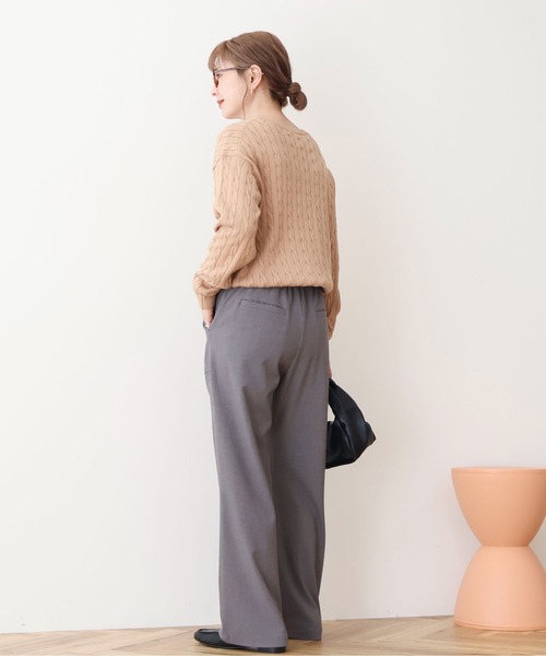 AMERICAN HOLIC（アメリカンホリック）の「バイパチケーブルニットプルオーバー（ニット/セーター・レディース・グレー系その他/アイボリー/ブルー/レッド/モカ/ネイビー・M/L）」の13枚目の写真