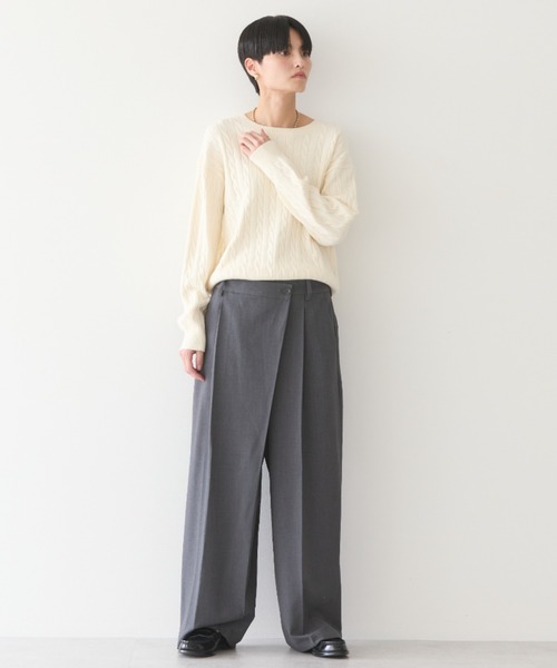 AMERICAN HOLIC（アメリカンホリック）の「バイパチケーブルニットプルオーバー（ニット/セーター・レディース・グレー系その他/アイボリー/ブルー/レッド/モカ/ネイビー・M/L）」の9枚目の写真