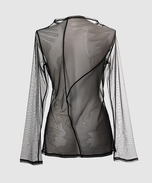 ANREALAGE(アンリアレイジ)の「CURVED PATCHWORK TULLE TOP(その他トップス・レディース・ベージュ/ブラック・38/36)」の3枚目の写真