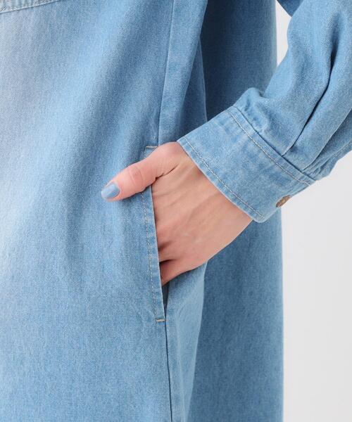 SHOO・LA・RUE（シューラルー）の「【洗える/体型カバー】デニム シャツワンピース（ワンピース・レディース・ネイビー/ブルー/チャコールグレー・02/01/04/03）」の9枚目の写真