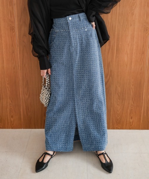 Bab（バブ）の「ドットダメージデニムスカート（デニムスカート・レディース・ブルー/ブラック/インディゴブルー・FREE）」の3枚目の写真