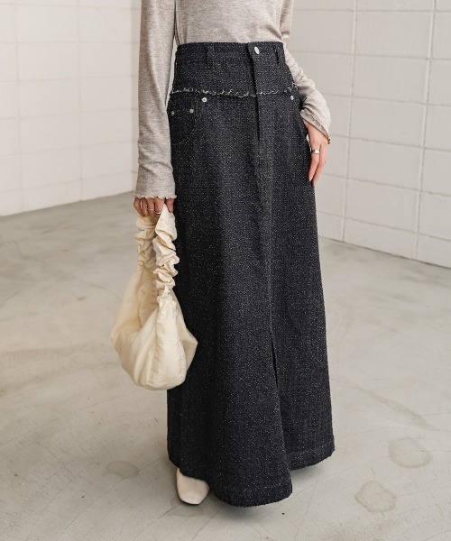 Bab（バブ）の「ドットダメージデニムスカート（デニムスカート・レディース・ブルー/ブラック/インディゴブルー・FREE）」の2枚目の写真