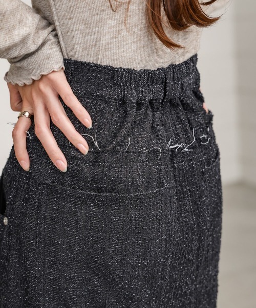 Bab（バブ）の「ドットダメージデニムスカート（デニムスカート・レディース・ブルー/ブラック/インディゴブルー・FREE）」の4枚目の写真