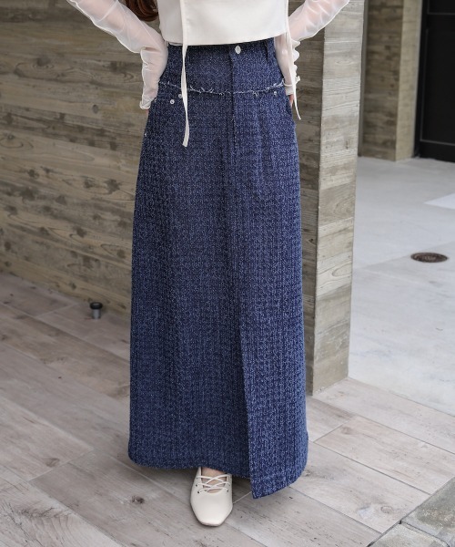 Bab（バブ）の「ドットダメージデニムスカート（デニムスカート・レディース・ブルー/ブラック/インディゴブルー・FREE）」の5枚目の写真