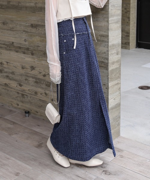 Bab（バブ）の「ドットダメージデニムスカート（デニムスカート・レディース・ブルー/ブラック/インディゴブルー・FREE）」の7枚目の写真