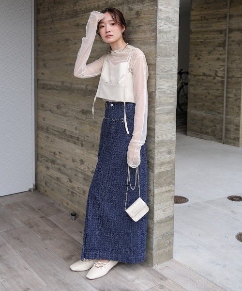 Bab（バブ）の「ドットダメージデニムスカート（デニムスカート・レディース・ブルー/ブラック/インディゴブルー・FREE）」の9枚目の写真