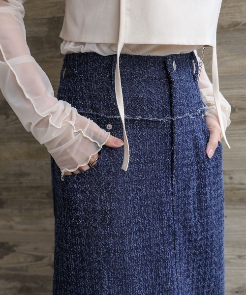 Bab（バブ）の「ドットダメージデニムスカート（デニムスカート・レディース・ブルー/ブラック/インディゴブルー・FREE）」の10枚目の写真