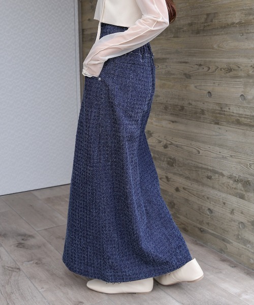 Bab（バブ）の「ドットダメージデニムスカート（デニムスカート・レディース・ブルー/ブラック/インディゴブルー・FREE）」の12枚目の写真