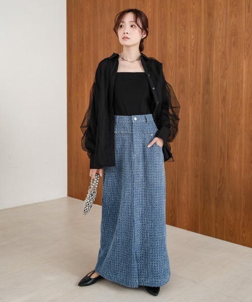 Bab（バブ）の「ドットダメージデニムスカート（デニムスカート・レディース・ブルー/ブラック/インディゴブルー・FREE）」の17枚目の写真