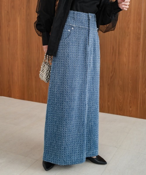 Bab（バブ）の「ドットダメージデニムスカート（デニムスカート・レディース・ブルー/ブラック/インディゴブルー・FREE）」の18枚目の写真