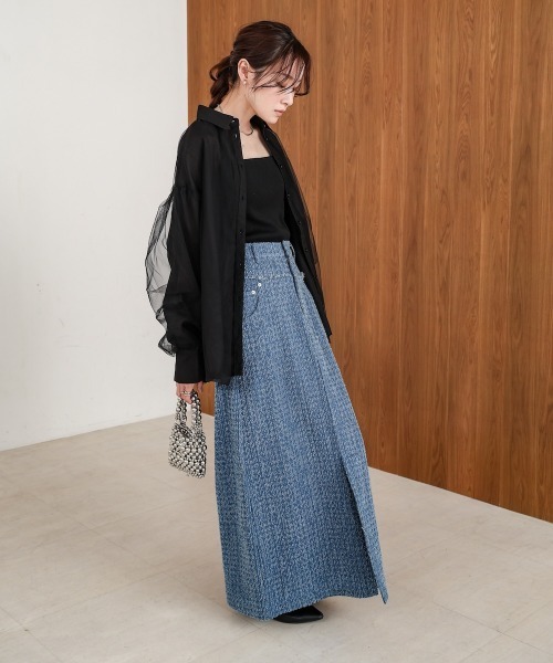 Bab（バブ）の「ドットダメージデニムスカート（デニムスカート・レディース・ブルー/ブラック/インディゴブルー・FREE）」の20枚目の写真