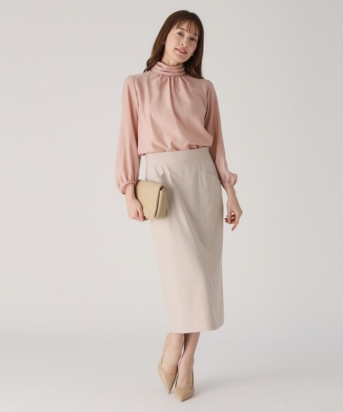 COUP DE CHANCE（クードシャンス）の「【洗える／日本製】ナロータイトスカート（スカート・レディース・ナチュラル/ライトイエロー系/ネイビー・34/40/38/36）」の6枚目の写真