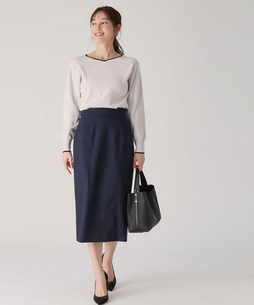 COUP DE CHANCE（クードシャンス）の「【洗える／日本製】ナロータイトスカート（スカート・レディース・ナチュラル/ライトイエロー系/ネイビー・34/40/38/36）」の10枚目の写真