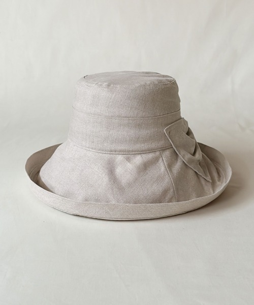 ORIENT(オリエント)の「RAY【レイ】リネン100% サンシェードハット(ハット・レディース・ブラック/オレンジ/ブルー/キナリ/ネイビー・FREE)」の7枚目の写真