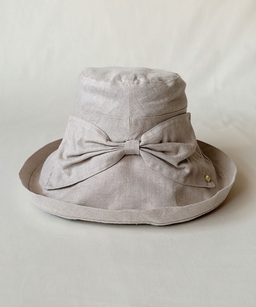 ORIENT(オリエント)の「RAY【レイ】リネン100% サンシェードハット(ハット・レディース・ブラック/オレンジ/ブルー/キナリ/ネイビー・FREE)」の6枚目の写真